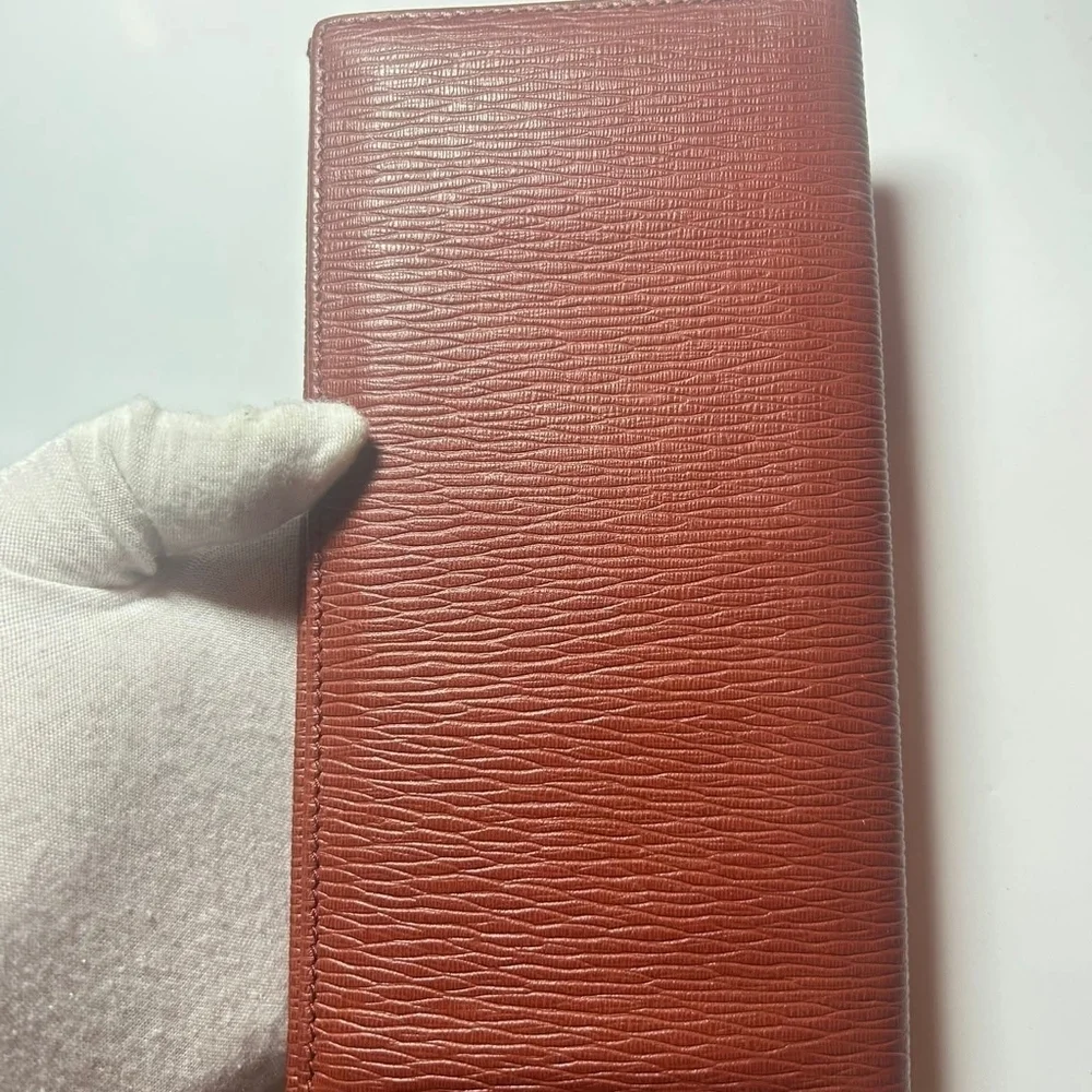 Salvatore Ferragamo Brown Leather Long Wallet NWOT